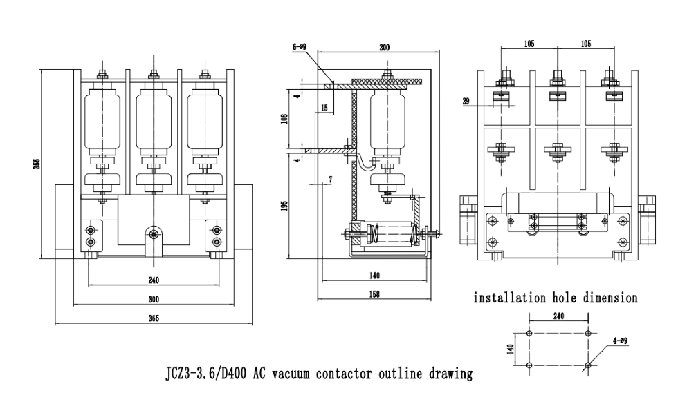 JCZ3-3.6/200/400/630系列真空接觸器